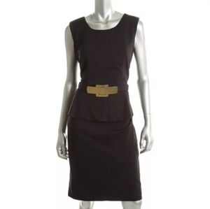 Alfani Peplum Sleeveless Sheath Dress Belt Summer Business Office Classy NEW LBD